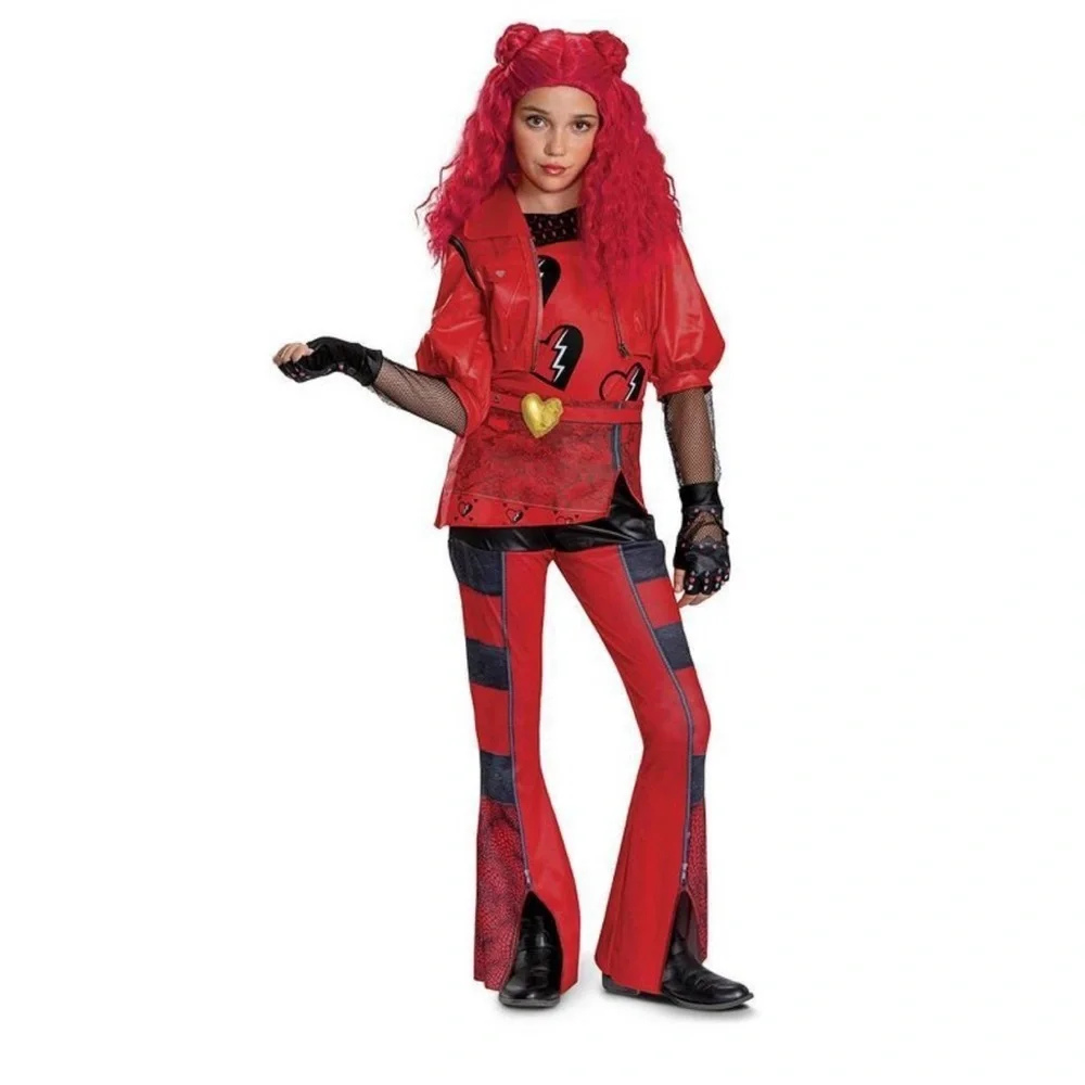 NWT Disney Descendants 4 Deluxe Kids Halloween Costume Red Deluxe Sz M & L - Picture 1 of 10
